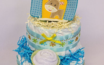 Pelenkatorta babakönyvvel a tavasz jegyében