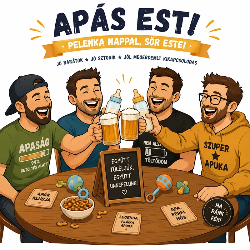 apukák jókedvűen koccintanak a cumisüveggel a tejfakasztó bulin